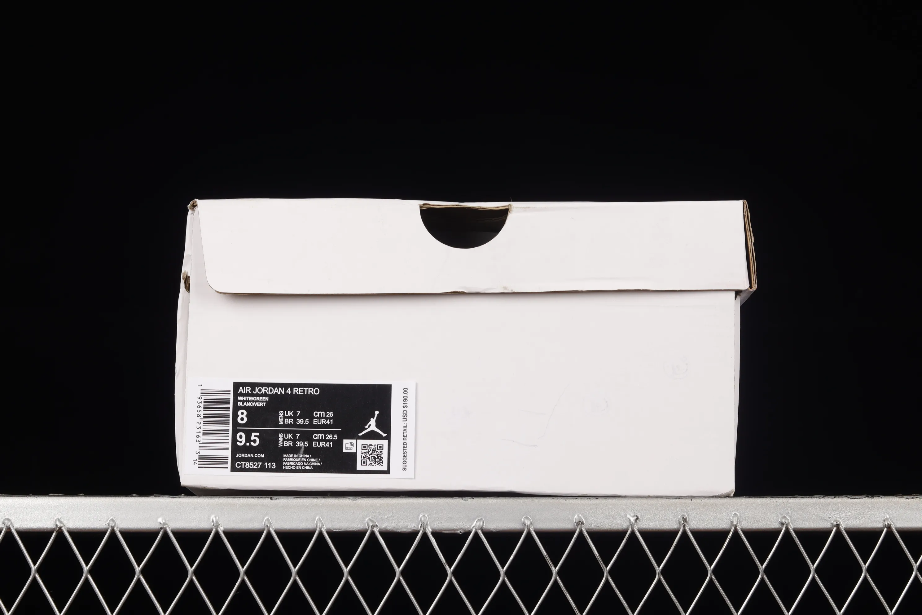 All categories Air Jordan Jordan series basketball shoes Air Jordan 4 F version Air Jordan 4 "Pine Green" AJ4 Joe 4 white and green first layer genuine label CT8527-113